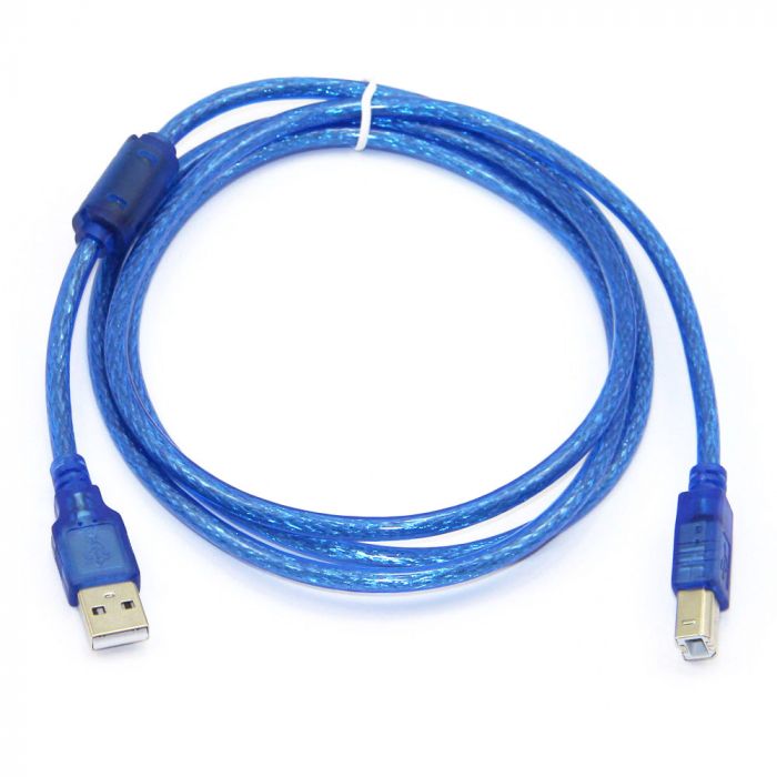 
					Кабель USB 2.0 RITAR AM / BM, 2.0m, 1 ферит, прозорий синій