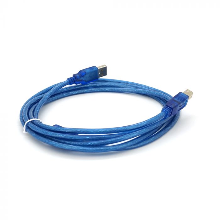 
					Кабель USB 2.0 RITAR AM / BM, 2.0m, 1 ферит, прозорий синій