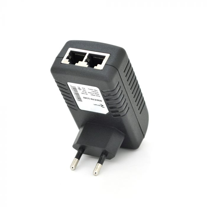 
					POE інжектор RITAR RT-PIN-12/12EU, 12V 1A (12Вт) з портами Ethernet 10/100Мбіт/с, EU PLUG
