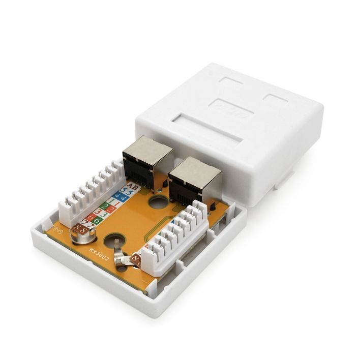 
					Розетка RITAR FTP 8P8C RJ45 2 порт Cat-5, накладна біла Q500