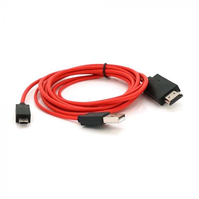 
					Конвертер MHL microUSB (тато) + USB (тато) => HDMI (тато) 2.0м, Black, 1080p, BOX