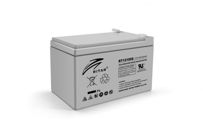 
					Акумуляторна батарея AGM RITAR RT12100S, Gray Case, 12V 10.0Ah ( 151 х 65 х 111 (117 ) ) Q10
