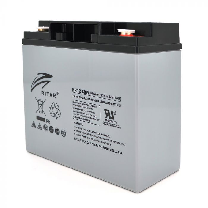 
					Акумуляторна батарея AGM RITAR RT12170H, Gray Case, 12V 17.0Ah ( 181 х 77 х 167 ) Q4