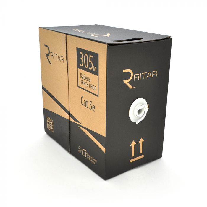 
					Кабель КВП UTP (4 * 2 * 0.51) 4p 24 AWG, Ritar, (CCA), для внутр. робіт, 305м, White, Corton BOX (350x350x420), Q2