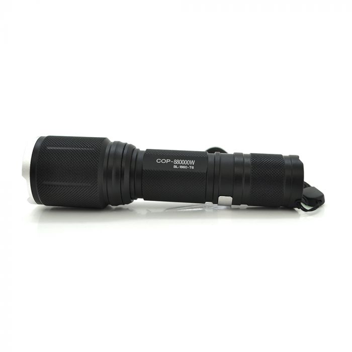 
					Ліхтарик Bailong BL-1860-T6, Cree XML-T, 4 реж., Zoom, корпус-алюміній, водостійкий, ударостійкий, 18650 ак-тор, зарядка 1 * АА, 132 * 32mm, BOX