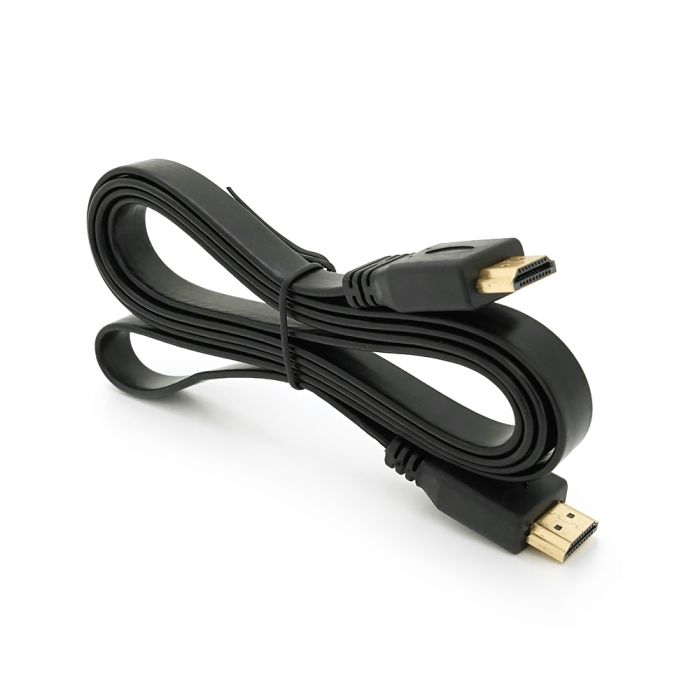 
					Кабель Merlion HDMI-HDMI 1.5m, v1.4, плоский Black, (Пакет), Q150