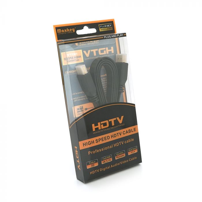 
					Кабель Merlion HDMI-HDMI 1.5m, v1.4, плоский Black, (Пакет), Q150