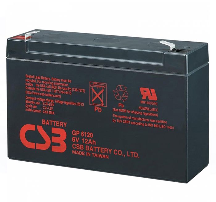 
					Акумуляторна батарея CSB GP6120, 6V 12Ah (150 x 50 x 95 (100)) Q10