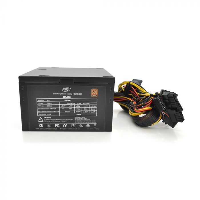 
					Блок живлення DeepCool DA500 80PLUS Bronze 500W, 12cm, Black, 150×140×86mm, Box