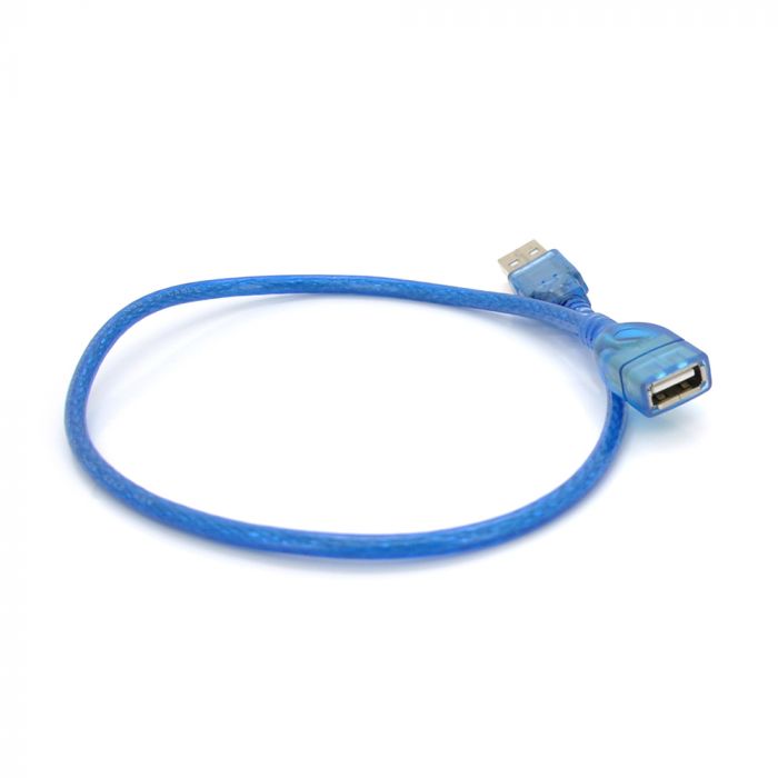 
					Подовжувач USB 2.0 AM / AF, 0.5m, прозорий синій Q500