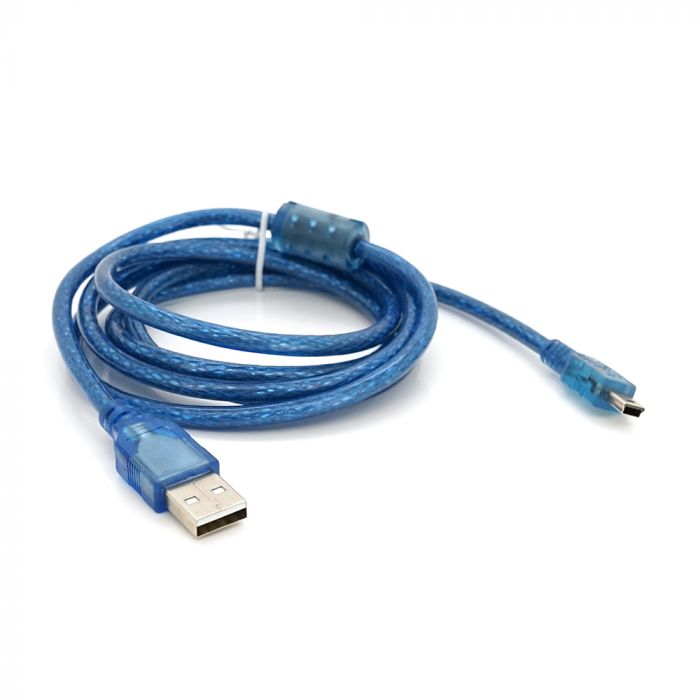 
					Кабель USB 2.0 RITAR (AM / Mini 5 pin) 1,5м, синій прозорий, Q200