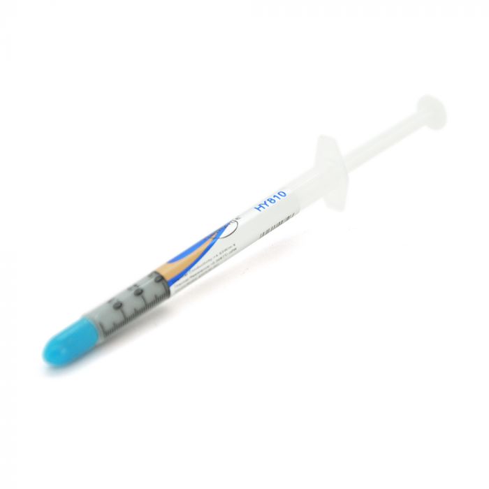 
					Паста термопровідна HY-810 1g, шприц, Grey,> 4,63W / m-K, <0.0087 ° C-in² / W, -30 ° ≈280 °, OEM Q50