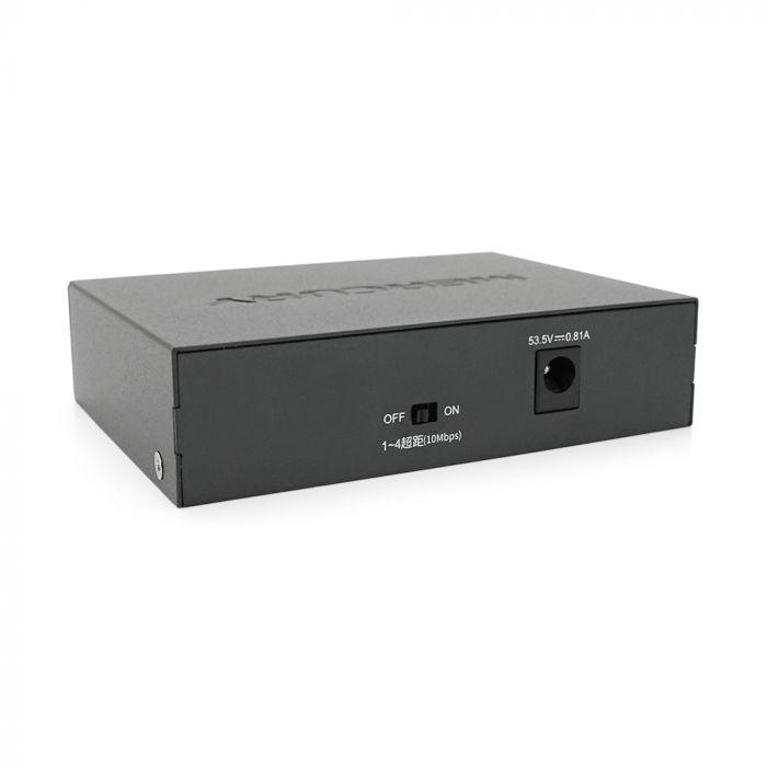 
					Комутатор POE 48V Mercury MS05CP 4 портів POE + 1 порт Ethernet (Uplink) 10/100 Мбіт / сек, БП в комплекті