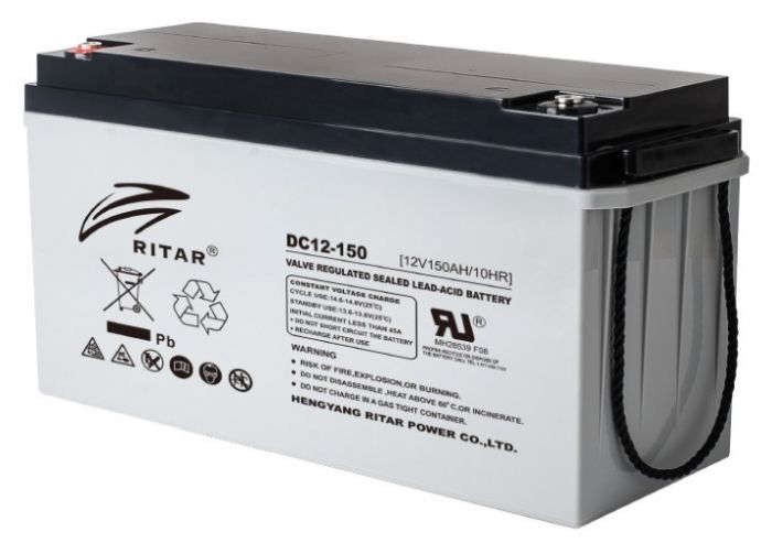 
					Акумуляторна батарея AGM RITAR DC12-150, Gray Case, 12V 150Ah (483х170х241), Q1/24