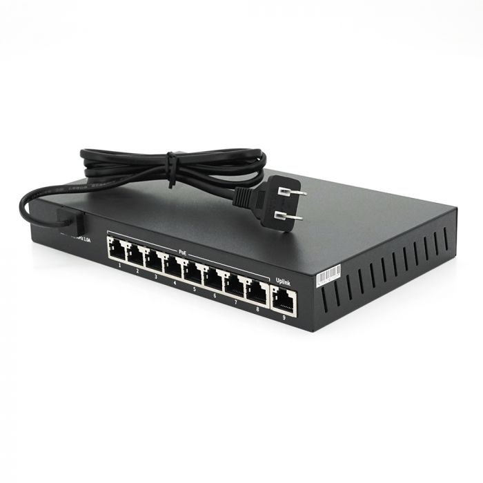 
					Комутатор POE 48V Mercury S109P 8 портів POE + 1 порт Ethernet (Uplink) 10/100 Мбіт/сек, БП в комплекті, BOX Q200 (285*223*68) 0,97 кг (216*131*30)