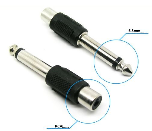 
					Перехідник Jack 6.3 (тато) / RCA (мама) Mono, Black, пластик, Q100