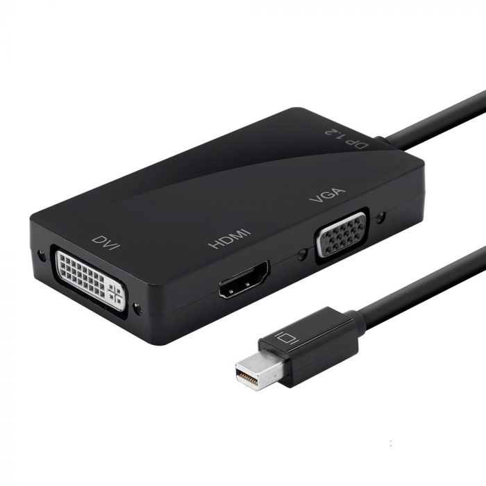 
					Конвертер mini Display Port (тато) на HDMI/VGA/DVI(мама) 30cm, Black, 4K/2K, Пакет