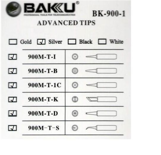 
					Жало для паяльника BAKKU BK-900M-T-D,silver