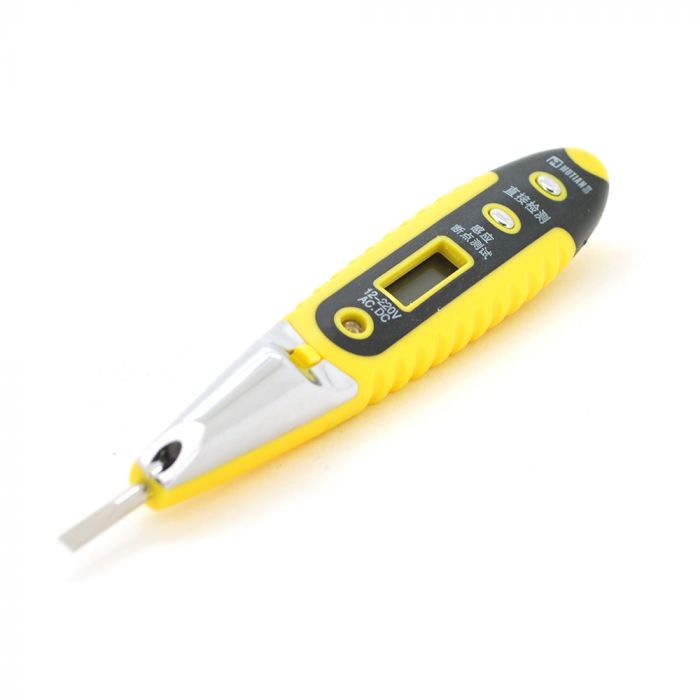 
					Індикатор-викрутка LD-805 для тестування напруги 12-220V, цифрова індикація, чорно-жовта ручка