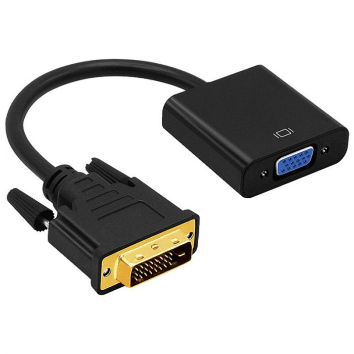 
					Конвертер DVI-D (24 + 1) (тато) на VGA (мама) 10cm, Black, FULL HD 1080P, Пакет Q250