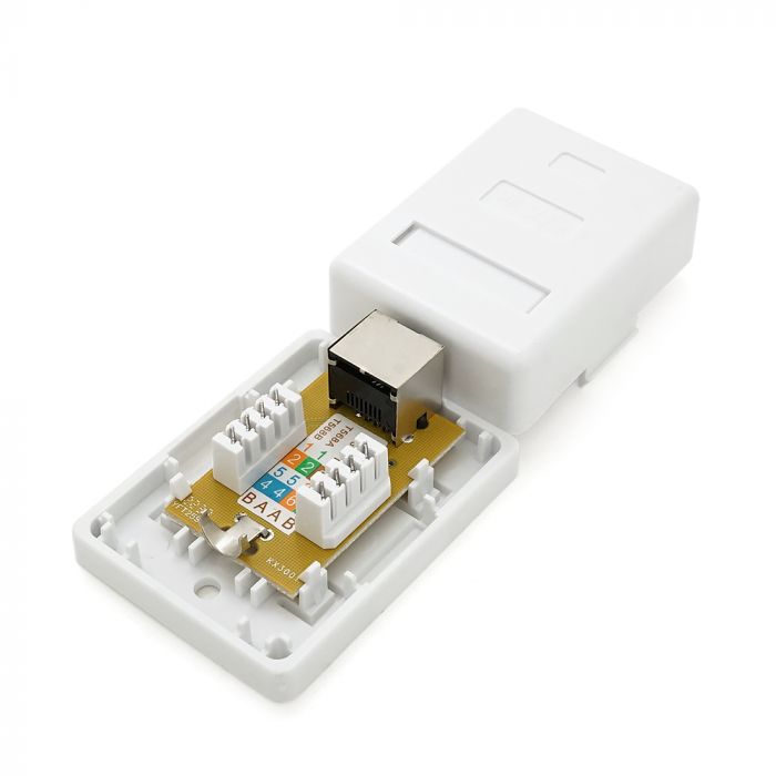 
					Розетка RITAR FTP 8P8C RJ45 1 порт Cat-6,  накладна біла Q500
