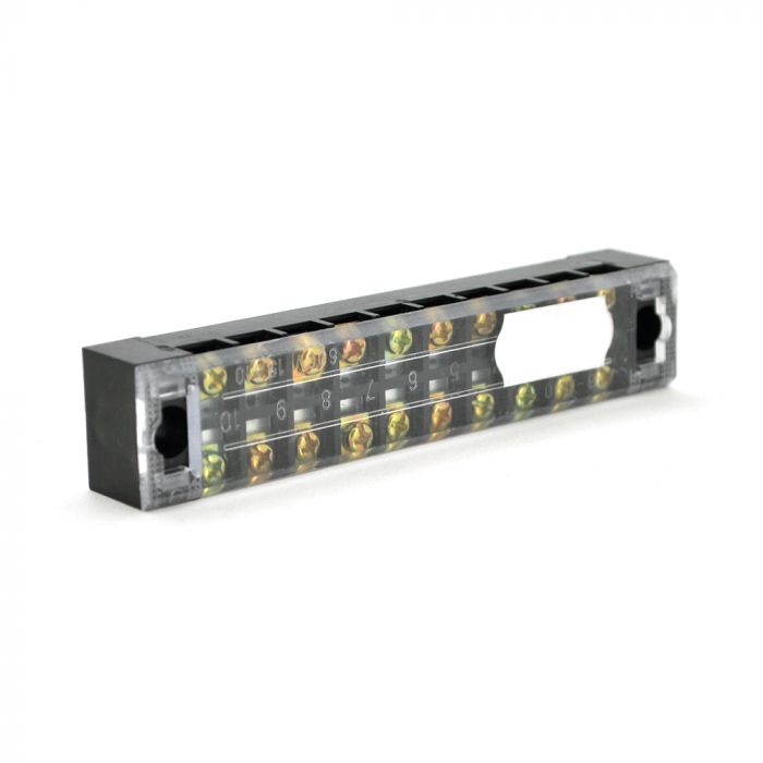 
					Клемна колодка 10-розрядна TB-1510 15A/600V, перетин дроту 0,5-1,5 мм2, 50 шт в упаковці, ціна за штуку