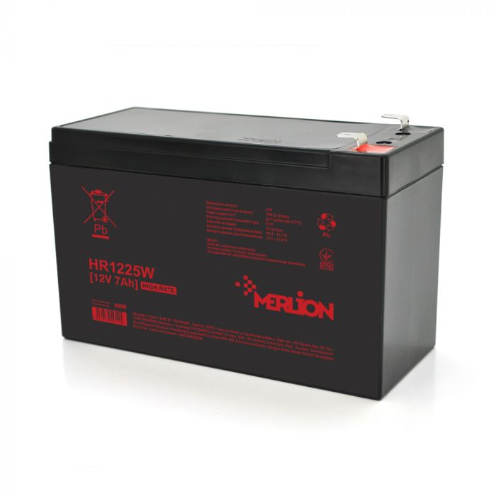 
					Акумуляторна батарея MERLION HR1225W, 12V 7Ah ( 151 х 65 х 94 (100) ) Q10/420