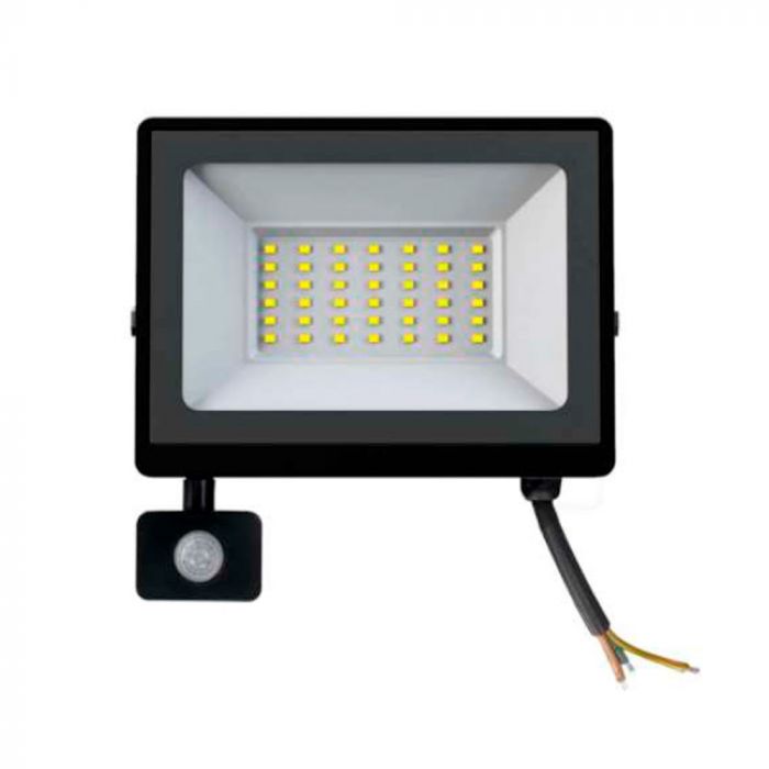 
					Прожектор LED з датчиком руху Ritar ZB-PGGY-30W, 30W, SMD2835, IP65, 2400Lm, 6500K (100%), Ra>70, 141*126*40mm, Black