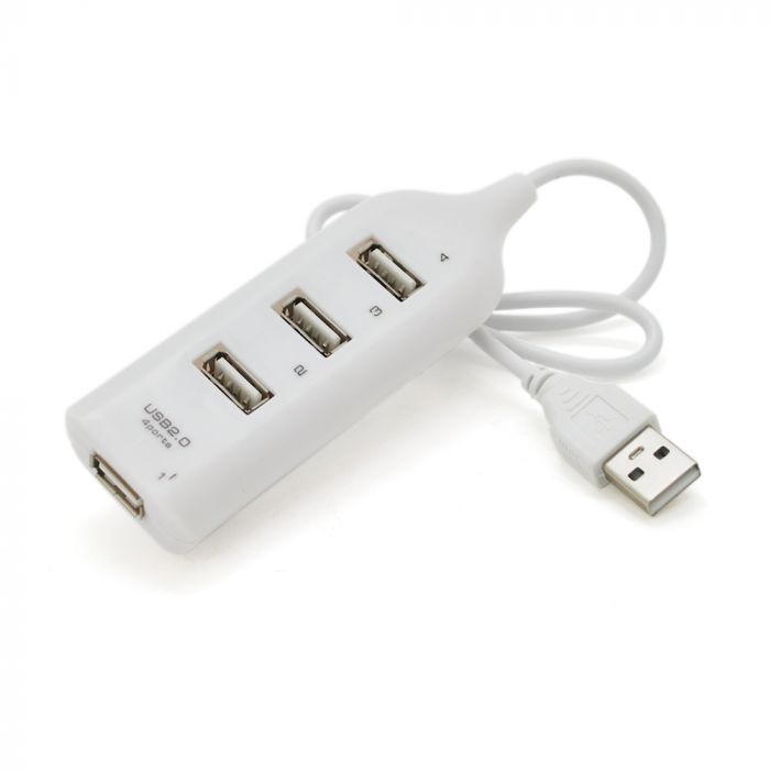 
					Хаб USB 2.0 4 порти, White, 480Mbts живлення від USB, Blister Q200
