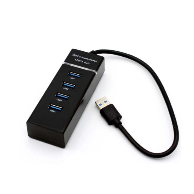 
					Хаб USB 3.0 UH-303, 4 порту, підтримка до 1TB, Black, Blister