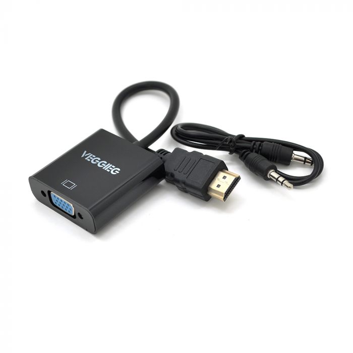 
					Конвертер VEGGIEG H-V2B HDMI (тато) на VGA (мама)+ Audio, 25cm, Black, Пакет