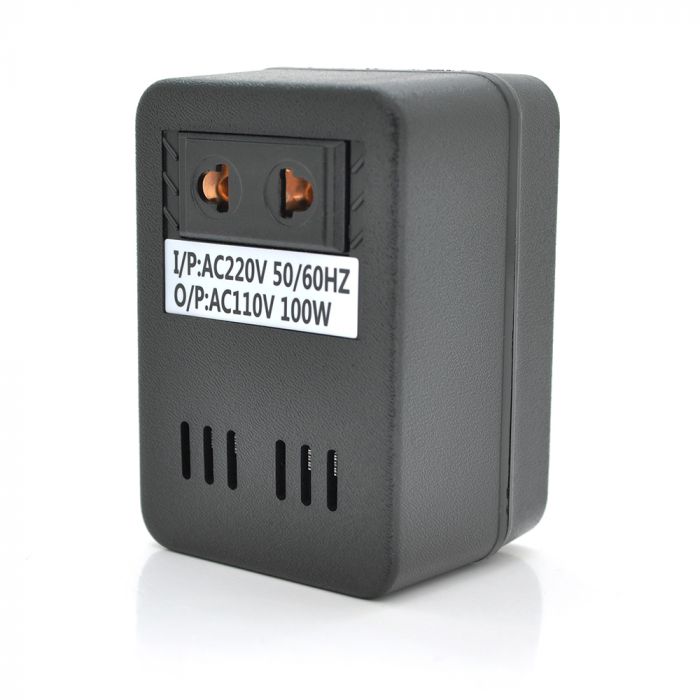 
					Трансформатор знижуючої напруги 100w Input 220 V/Output 110v, + універсальна розетка