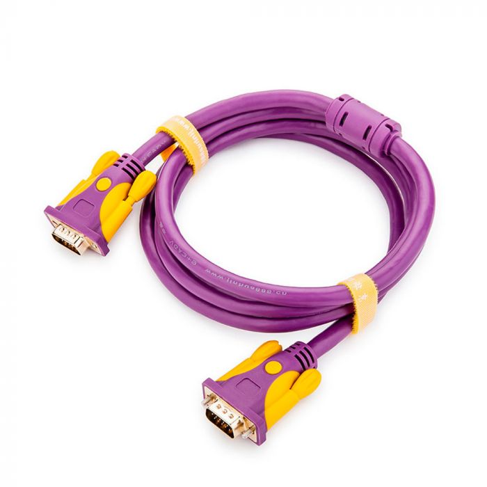 
					Кабель JH-VGA39 VGA 3+9, 10,0m, male to male (тато-тато), 1 ферит, purple, Пакет