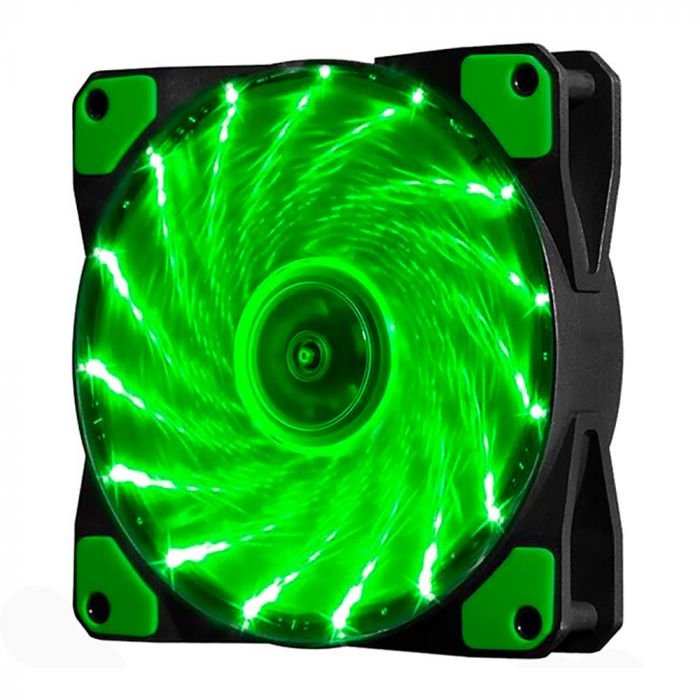 
					Кулер корпусний 12025 DC sleeve fan 4pin - 120 * 120 * 25мм, 12V, 1100об / хв, 15LED, Green
