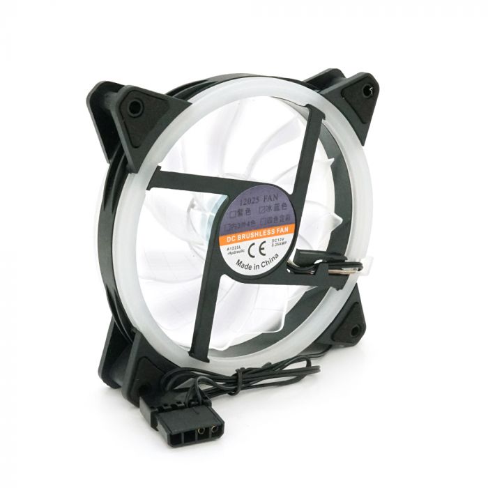 
					Кулер корпусний 12025 DC sleeve fan 4pin - 120 * 120 * 25мм, 12V, 1200об / хв, Ice-Blue, двосторонній