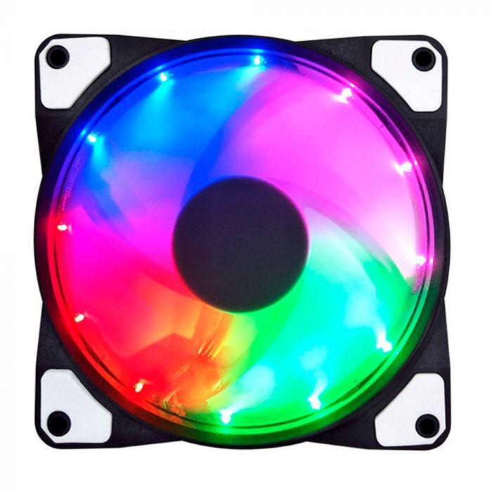 
					Кулер корпусний 12025 DC sleeve fan 4pin - 120 * 120 * 25мм, 12V, 1100об / хв, 15LED, RGB