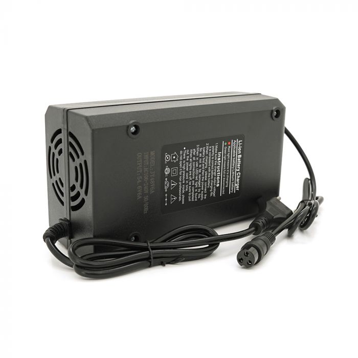 
					Зарядний пристрій Jinyi для акумуляторів Li-ion 48V6A(54,6V),13S,штекер 3-pin,з індикацією,BOX
