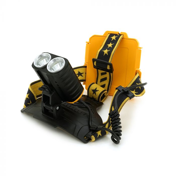 
					Налобний ліхтарик HPH-W647, 5W, 2*P50, 4 режими, корпус-пластик, водостійкий, ip44, живлення 2*18650, USB кабель, 6400K, BOX