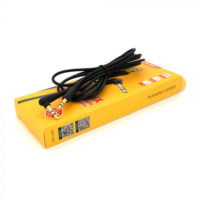 
					Кабель  iKAKU KSC-522 PUSHENG AUX Audio DC3.5 тато-тато 2.0м, GOLD Stereo Jack, (круглий) Black cable, Box