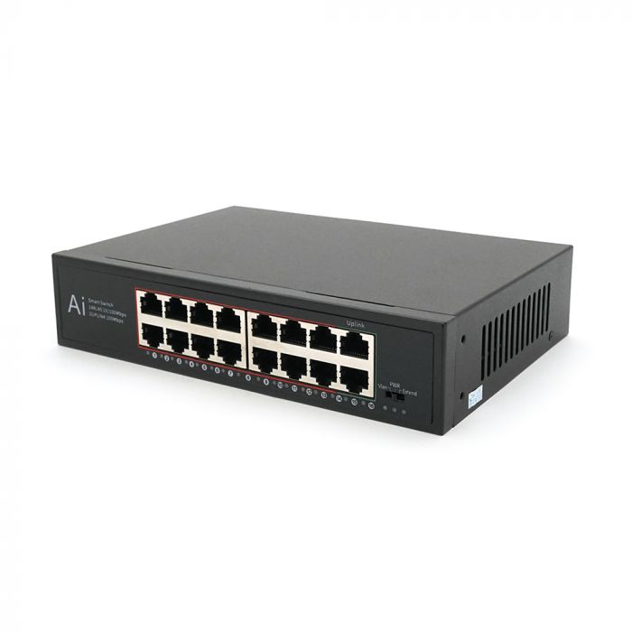 
					Комутатор Merlion MS1016 16 портів Ethernet 10/100 Мбіт/сек. метал AC220V.