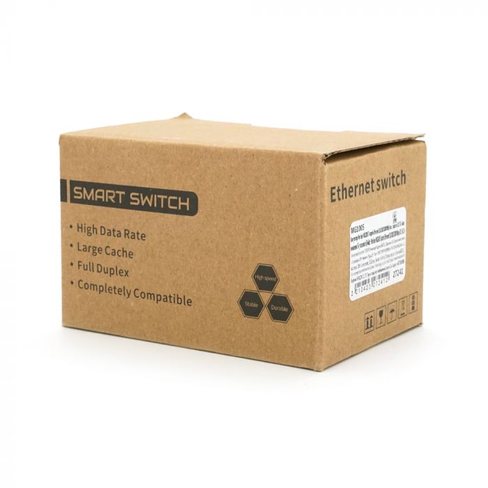 
					Комутатор Merlion MG1005 5 портів Ethernet 10/100/1000 Мбіт/сек. пластик DC 5V. Блок живлення у комплекті