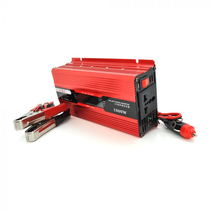 
					Інвертор напруги UKC+LCD, 1000ВА(600Вт), 12/220V, approximated, 1 універсальна розетка, клем + крокодили