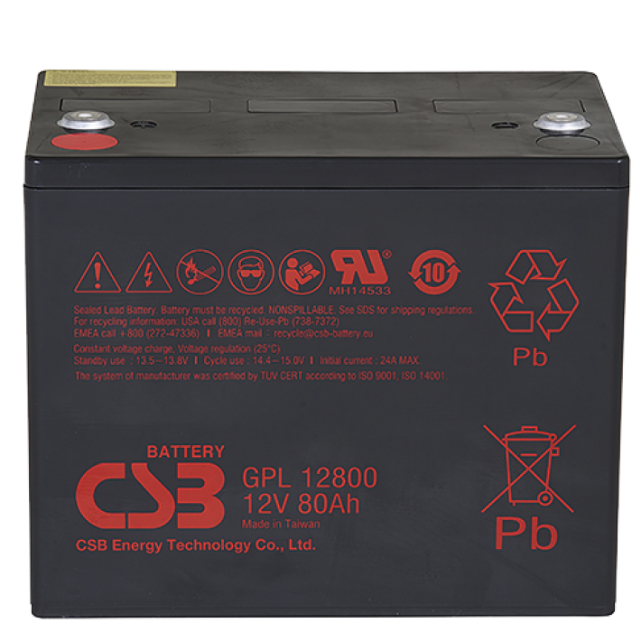 
					Акумуляторна батарея CSB GPL12800, 12V 80Ah (261х168х210 (220)