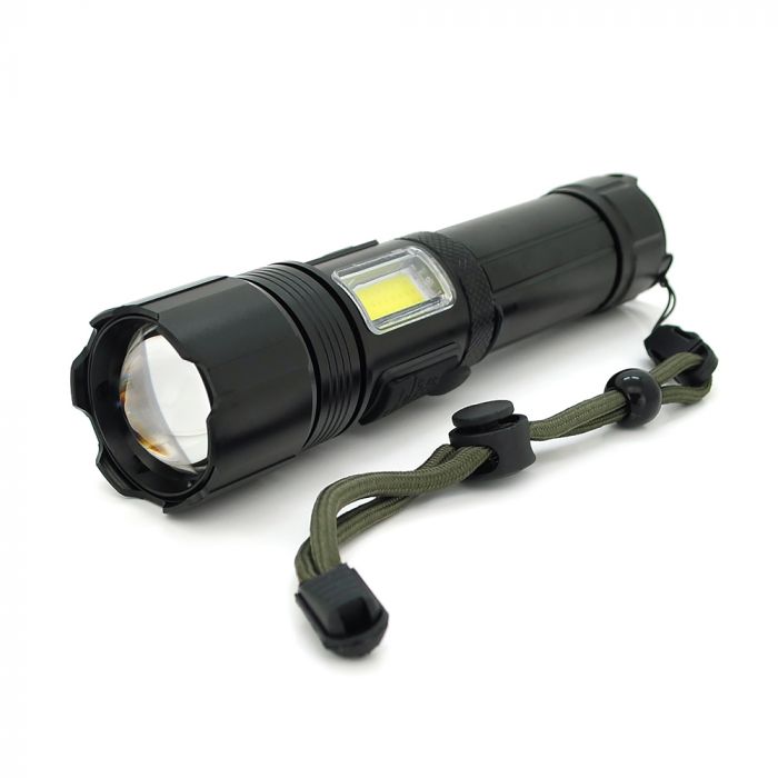 
					Ліхтар ручний Voltronic XHP70-XST1821, 1LED Cree XHP50.2, 19W, бічний світлодіод, 7 режими, ZOOM,18650/ААА /2600mah, Black, IP40, кабель USB-micro, 170х42х32м