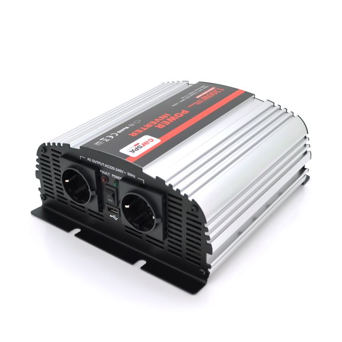 
					Інвертор напруги Carspa-1200-242 (1200Вт), 12/220V, approximated,  2Shuko, USB, клеми, Box Q4