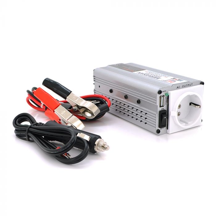 
					Інвертор напруги Mervesan MSI-300-12 (300W), 12/220V, approximated, 1Shuko, USB, клеми + затискачі, Box.Q16