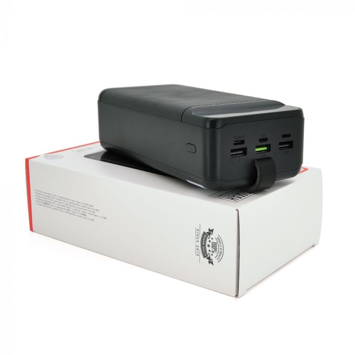 
					PowerBank XO-PR158 50000mAh, Input:5V/2.5A, 9V/2A,12V/1.5A (Micro, Type-C, Lightning),Output: 5V/2A, 9V/2A (3хUSB,Type-C), Q18,plastic,Black