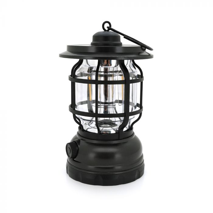 
					Лампа-ліхтар SW-1933T, 3LED, диммер, корпус-пластик, ударостійкий, USB кабель + Solar, акум 18650, Black, BOX