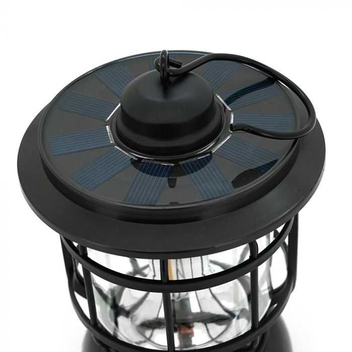 
					Лампа-ліхтар SW-1933T, 3LED, диммер, корпус-пластик, ударостійкий, USB кабель + Solar, акум 18650, Black, BOX