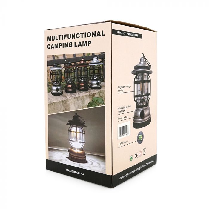 
					Лампа-ліхтар SW-1933T, 3LED, диммер, корпус-пластик, ударостійкий, USB кабель + Solar, акум 18650, Black, BOX